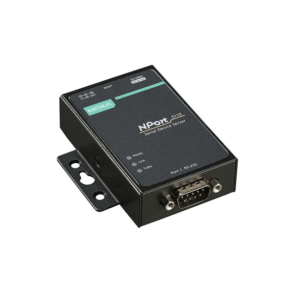 1Port Device Server, 10/100M Eth., Rs-232, Db9 Male, 12-48Vdc, Nport 5110
